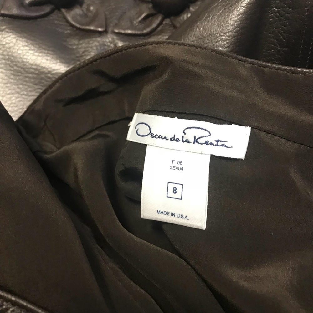 SOLD🎈OSCAR DE LA RENTA Lamb Skin Skirt - Picture 7 of 8